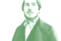 Porträt von Friedrich Engels in gerasterter Form