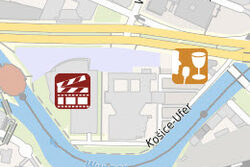 Kartenausschnitt mit verschiedenen Kultur- oder Bildungsangeboten in Wuppertal