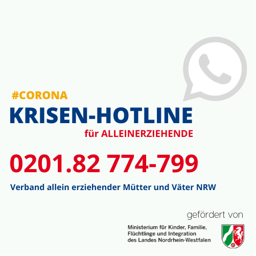 Krisen Hotline für Alleinerziehende: 020182774799