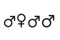Die Symbole für männlich und weiblich