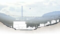 Eine Entwurfszeichnung des Architektenbüros Lenzen zeigt, wie die Hängebrücke in Wuppertal aussehen könnte