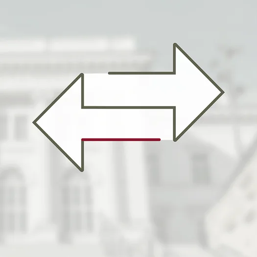 Icon mit zwei Pfeilen, die in entgegengesetzte Seiten zeigen.