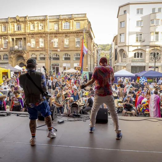 Blick von der Bühne beim CSD