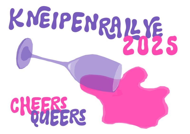 Queer and Cheers Kneipen-Rallye, mit Weinglas