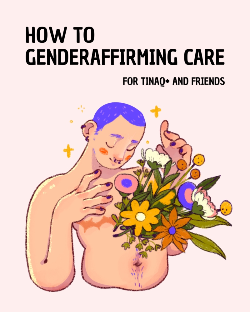 How to genderaffirming care? eine Person mit Blumen