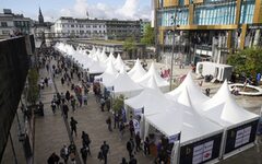 Bergische Expo 2023 _Blick auf Ausstellerzelte am Döppersberg
