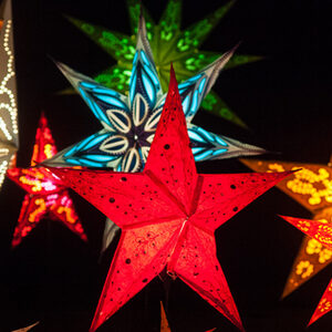 Sterne auf dem Barmer Weihnachtsmarkt