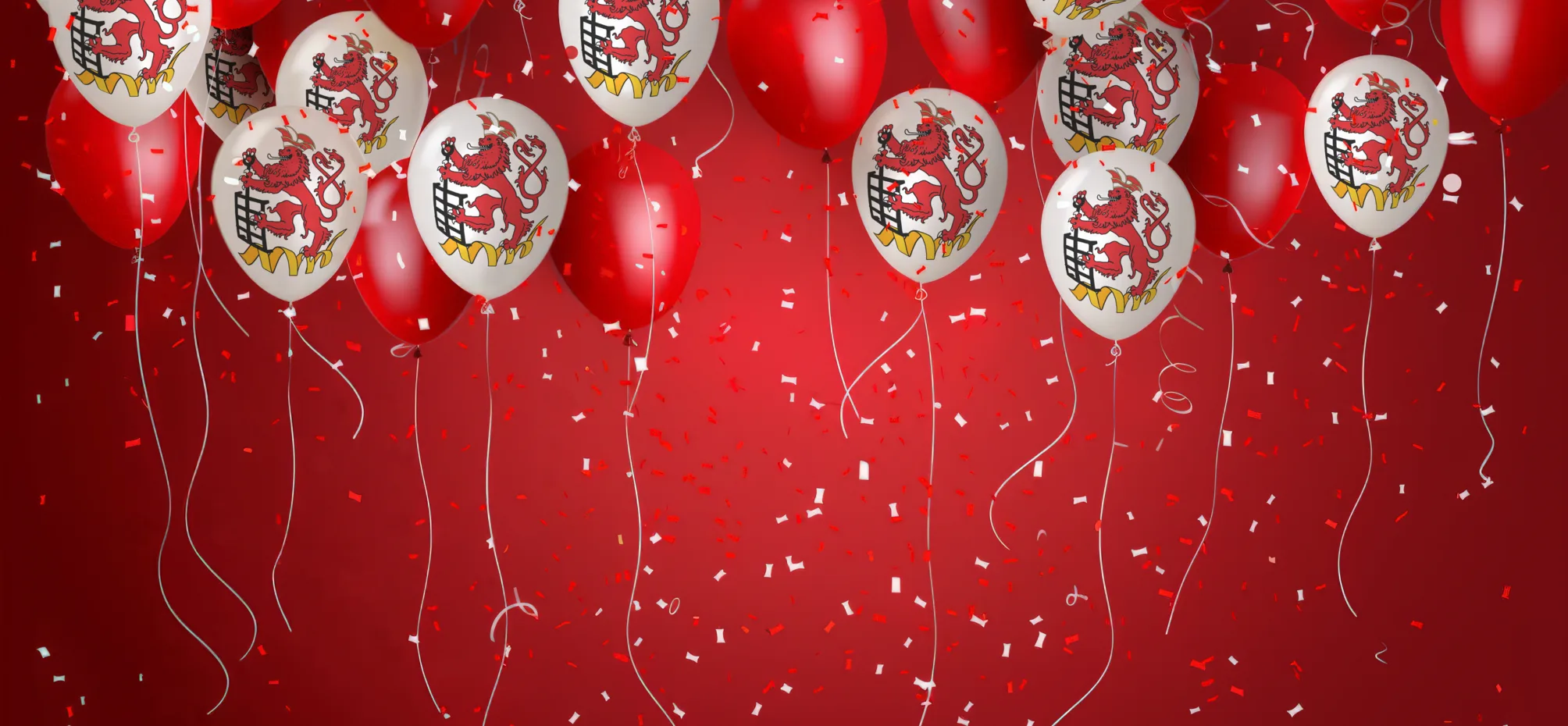 Rote und weiße Ballons