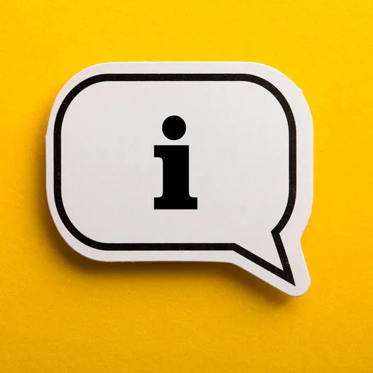 Information Sign Speech Bubble Isolated On Yellow Background