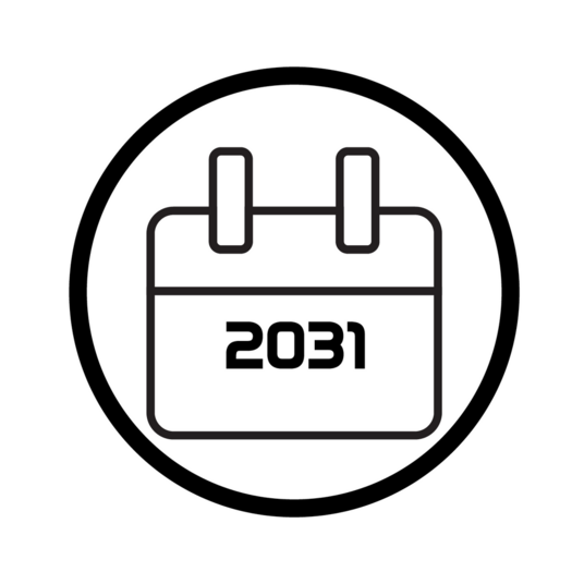 Icon eines Kalenders mit der Zahl 2031.