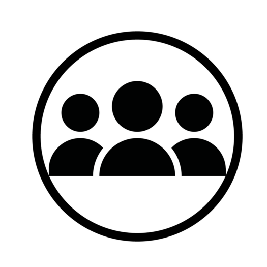 Icon mit drei Figurensilhouetten.