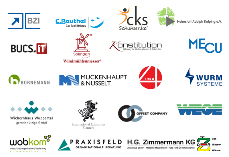 Logos der kleinen und mittelständischen Mitgliedsunternehmen des Netzwerkes Bergisch-kompetent