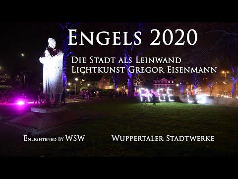 Lightshow zum Engelsjahr 2020 in Wuppertal: Lichtinstallation von Gregor Eisenmann