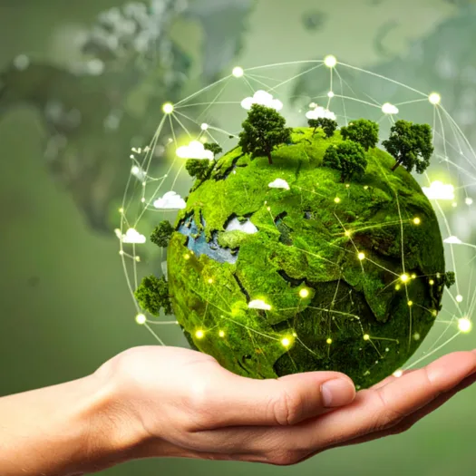 Weltkugel in der Hand