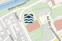 Kartenausschnitt mit Standort eines Schwimmbades