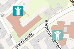Kartenausschnitt mit 2 Standorten von Kindertagesstätten