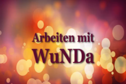 Startbild des Filmes mit Text "Arbeiten mit WuNDa"