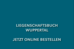 Startbild des Filmes mit Text "Auszüge aus dem Wuppertaler Liegenschaftsbuch jetzt online bestellen"