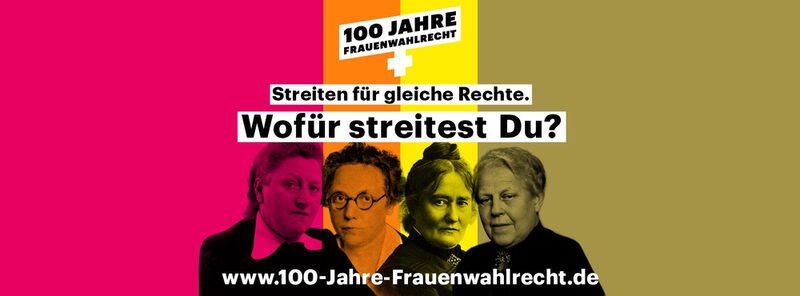 100 Jahre Frauenwahlrecht Banner