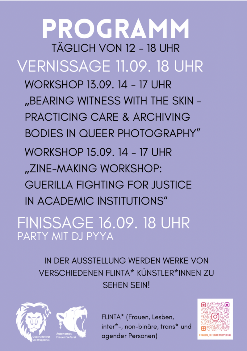 Queer-feministische Ausstellung Programm