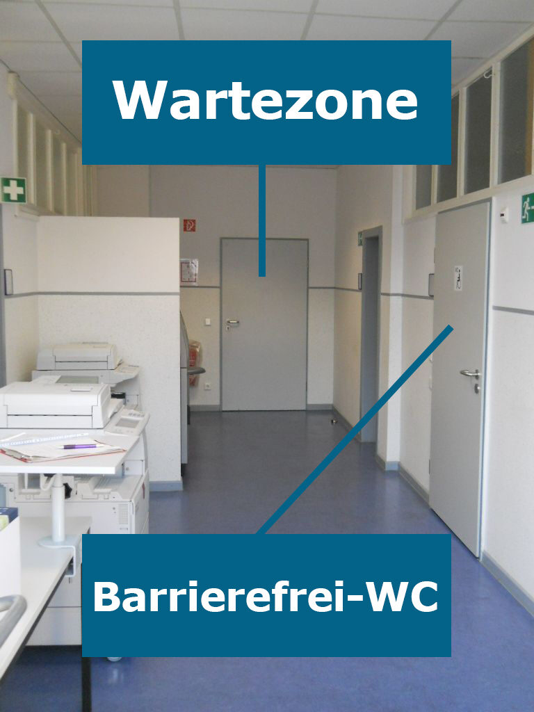 Zugang Wartezone / Barrierefrei-WC