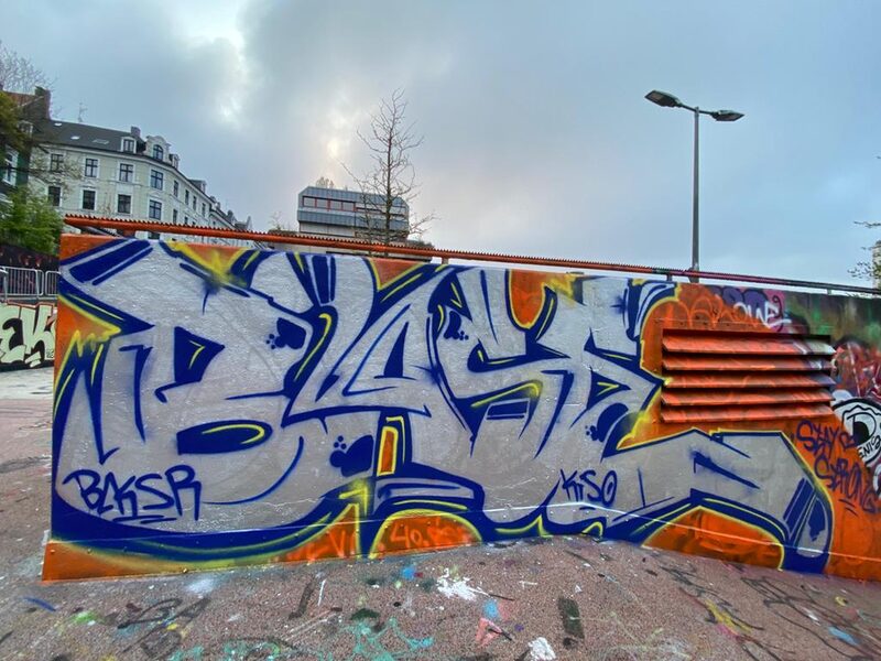 Silber blaue Schrift