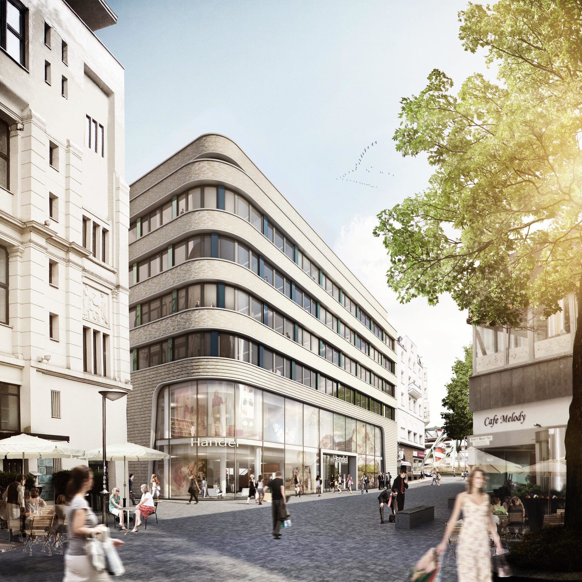 Nach Abriss Modernes Geschäftshaus ersetzt 