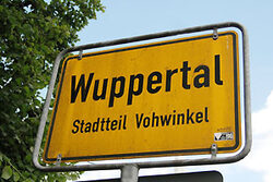 Ortseingangsschild Wuppertal Vohwinkel