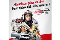 Motiv der Kampagne zur Werbung neuer freiwilliger Feuerwehrleute