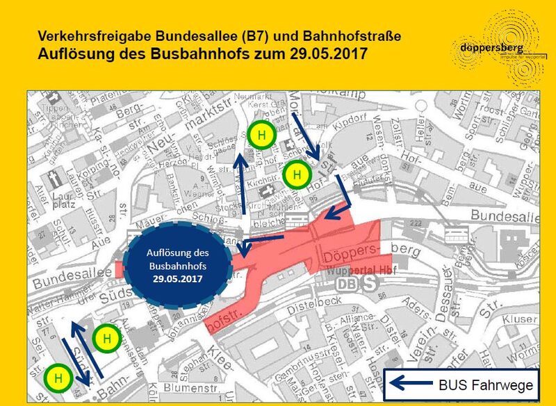 Eine Karte zeigt die neuen Fahrtrichtungen der Stadtbusse