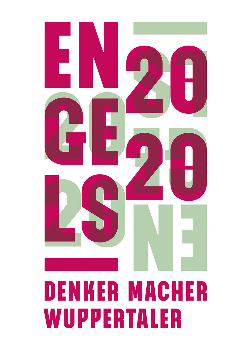 Das Logo zum Engelsjahr heißt "Engels 2020" mit der Unterzeile "Denker Macher Wuppertaler"