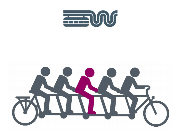 Logo des Radverkehrskonzepts zeigt fünf menschliche Piktogramme auf einem Tandem
