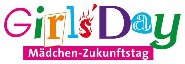 Logo-Schriftzug des Girls' Day mit Buchstaben in bunten Farben