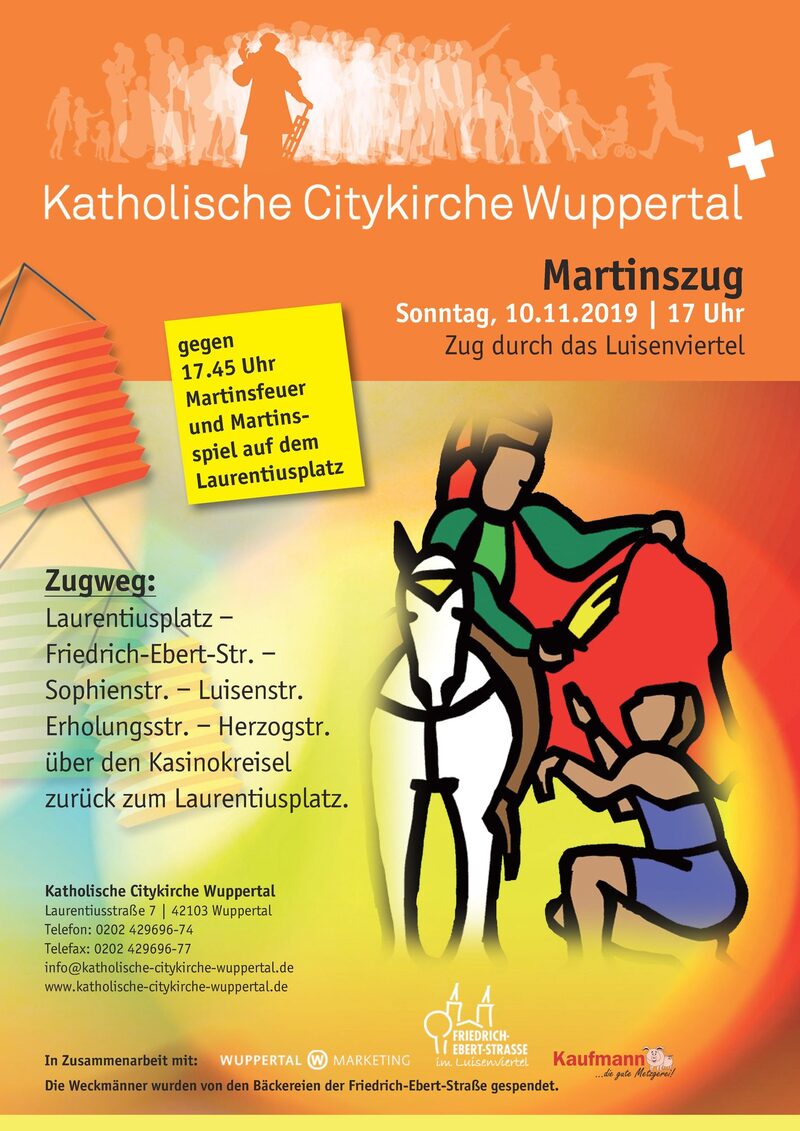 Flyer des Martinsumzugs der Citykirche Elberfeld