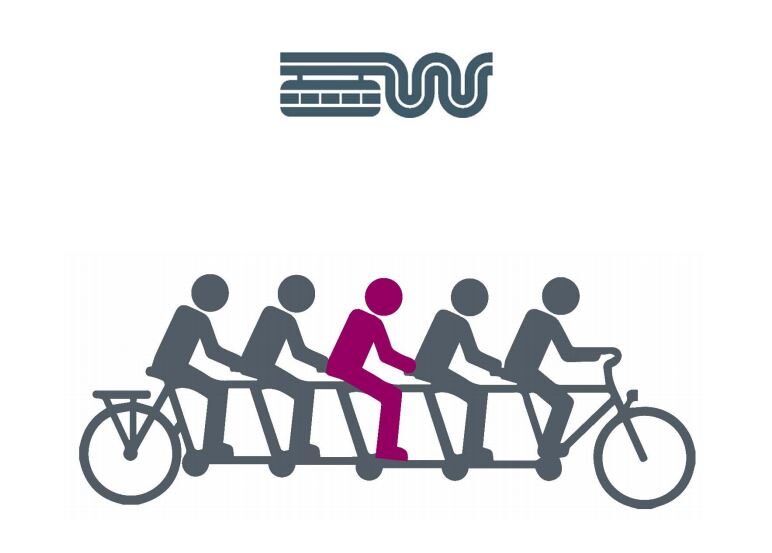 Logo des Radverkehrskonzepts zeigt fünf menschliche Piktogramme auf einem Tandem