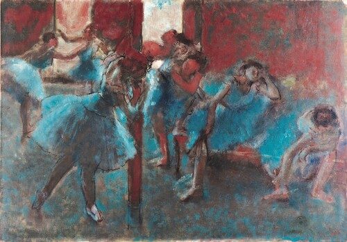 Bild von Edgar Degas mit den Titel "Tänzerinnen im Probensaal"