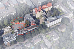 Luftbild des Gymnasiums Bayreuther Straße