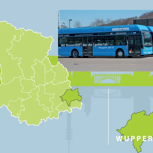 Grafik mit kartografischer Darstellung des Regierungsbezirks Düsseldorf
