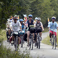 Eine Gruppe Fahrradfahrer
