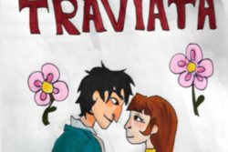 Ein Entwurf zum Comic "La Traviata"