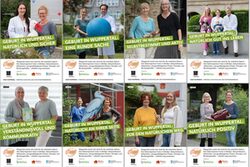 Motive der Plakatkampagne Geburt in Wuppertal mit Helferinnen und Helfern