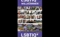 Das Plakat mit Fotos von Wuppertalerinnen und Wuppertalern