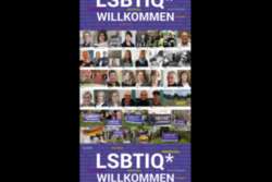 Das Plakat mit Fotos von Wuppertalerinnen und Wuppertalern