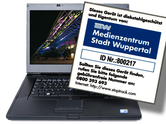 Registrierter Laptop mit einem Zertifikat des Medienzentrums