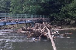 Die Brücke Bilstein nach dem Hochwasser