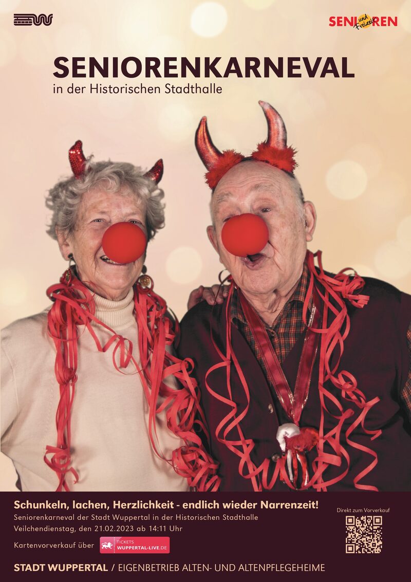 Plakat für den Seniorenkarneval am 21. Februar.