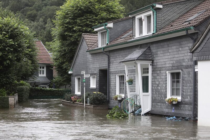 Fachwerkhäuser im Hochwasser, Stadtteil Beyenburg