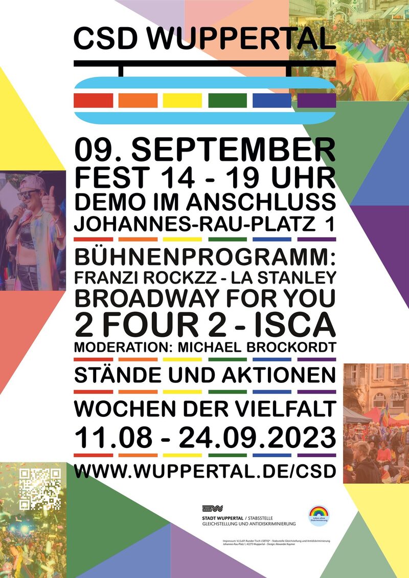 Programm des CSD in Wuppertal am 9. September