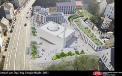 Die Visualisierung des geplanten Gemeindezentrums