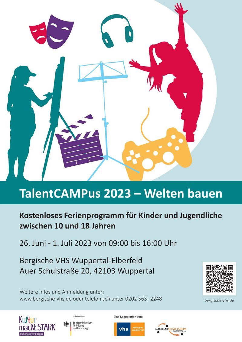 Plakat des TalentCampus 2023 der Bergischen VHS